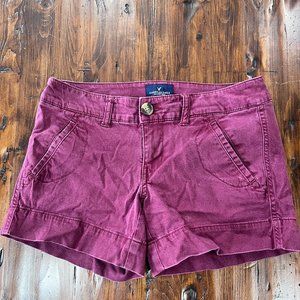 American Eagle Maroon Shorts Size 0